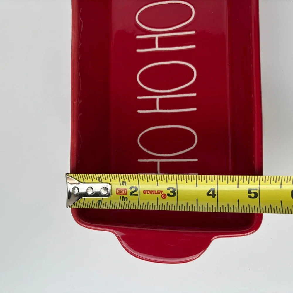 Rae Dunn‎ HO! HO! HO! Bread Loaf Pan Small Ceramic Casserole Dish Red Christmas